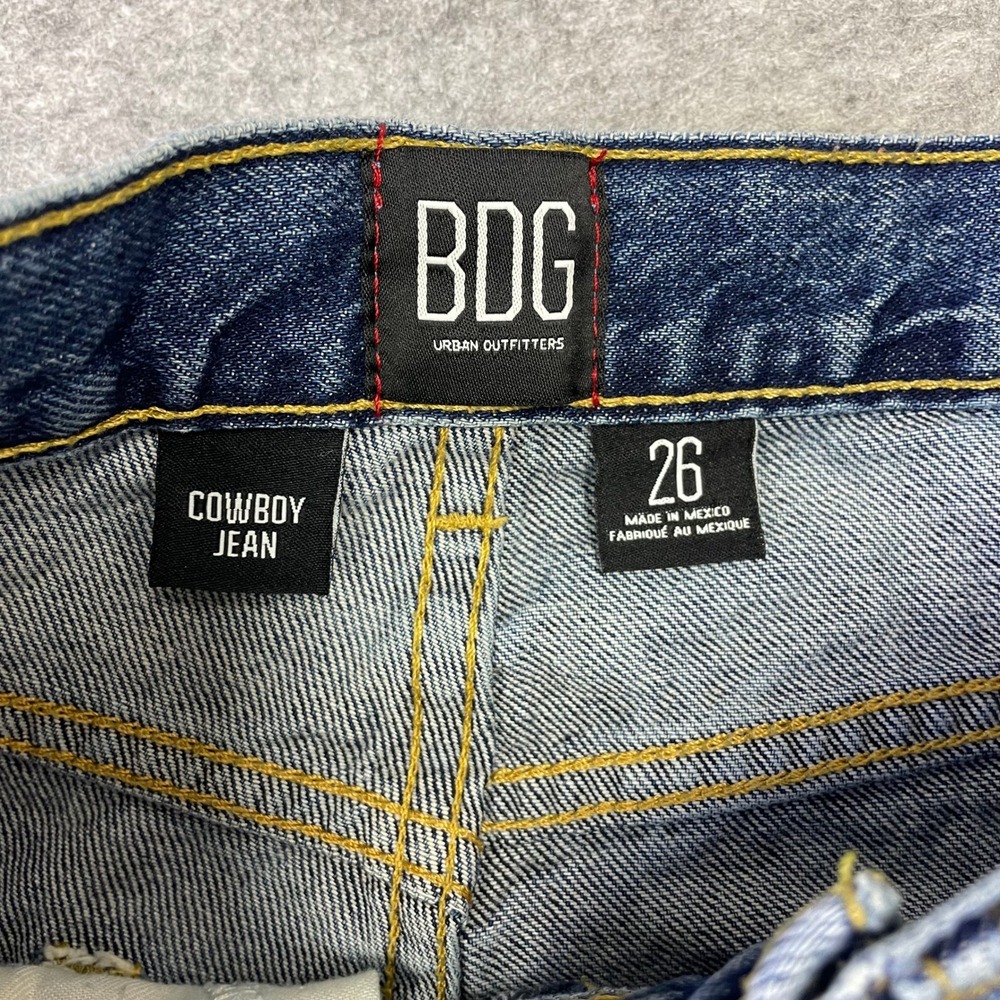 BDG Urban Outfitters Cowboy Jean High Rise Straight Leg Blue Denim Size 26 - Picture 5 of 13